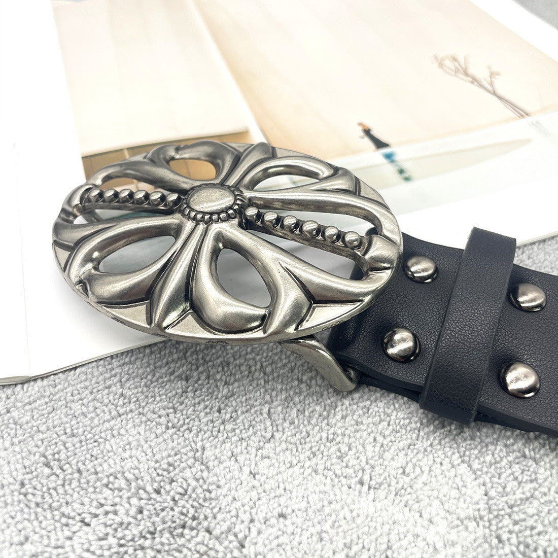 Chh Chrome Heart Belt Vintage Cowboy Punk Skull