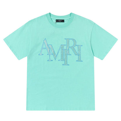 AMRI Letter Logo Print Cotton T-Shirt