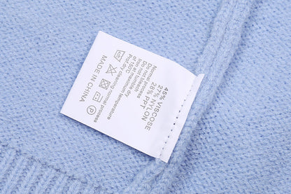 AMRI Cotton V-Neck Bones Cardigan Sweater Blue