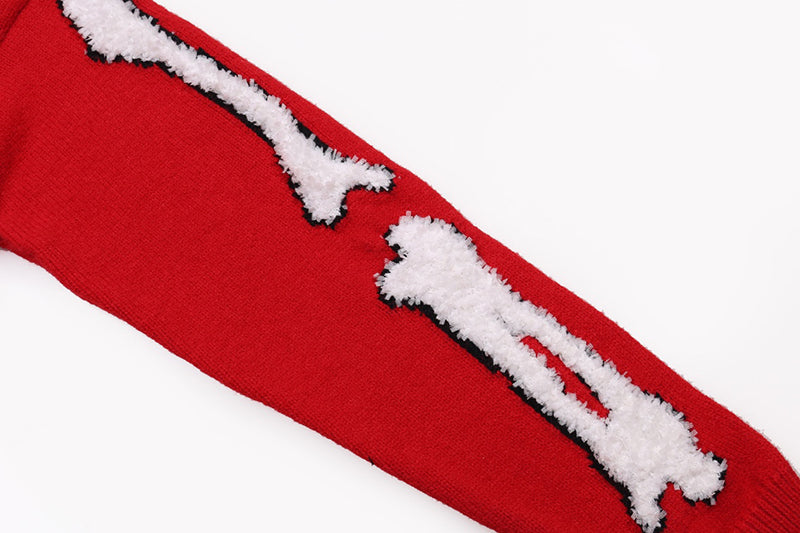 AMRI Red Core Knitted Sweater Hoodie