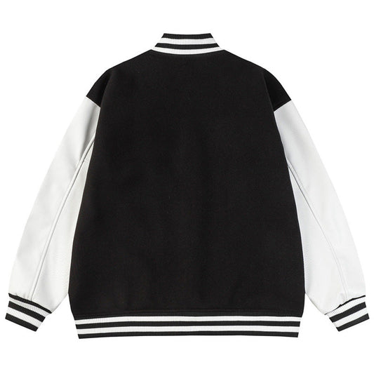 AMRI Logo-Appliquéd Leather Bomber Jacket