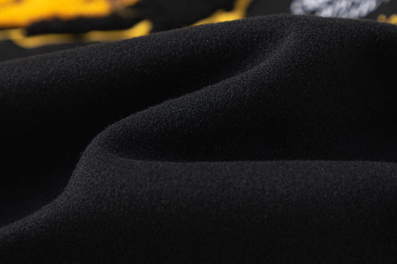 AMRI Appliquéd Wool-Blend and Full-Grain Leather Varsity Jacket