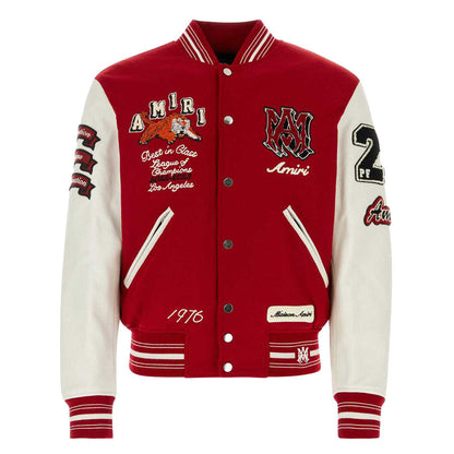 AMRI Varsity Vintage Patch Bomber Jacket