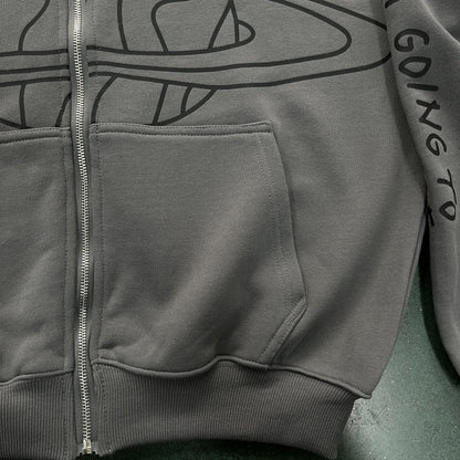 Broken P Planet Zip Up Hoodie